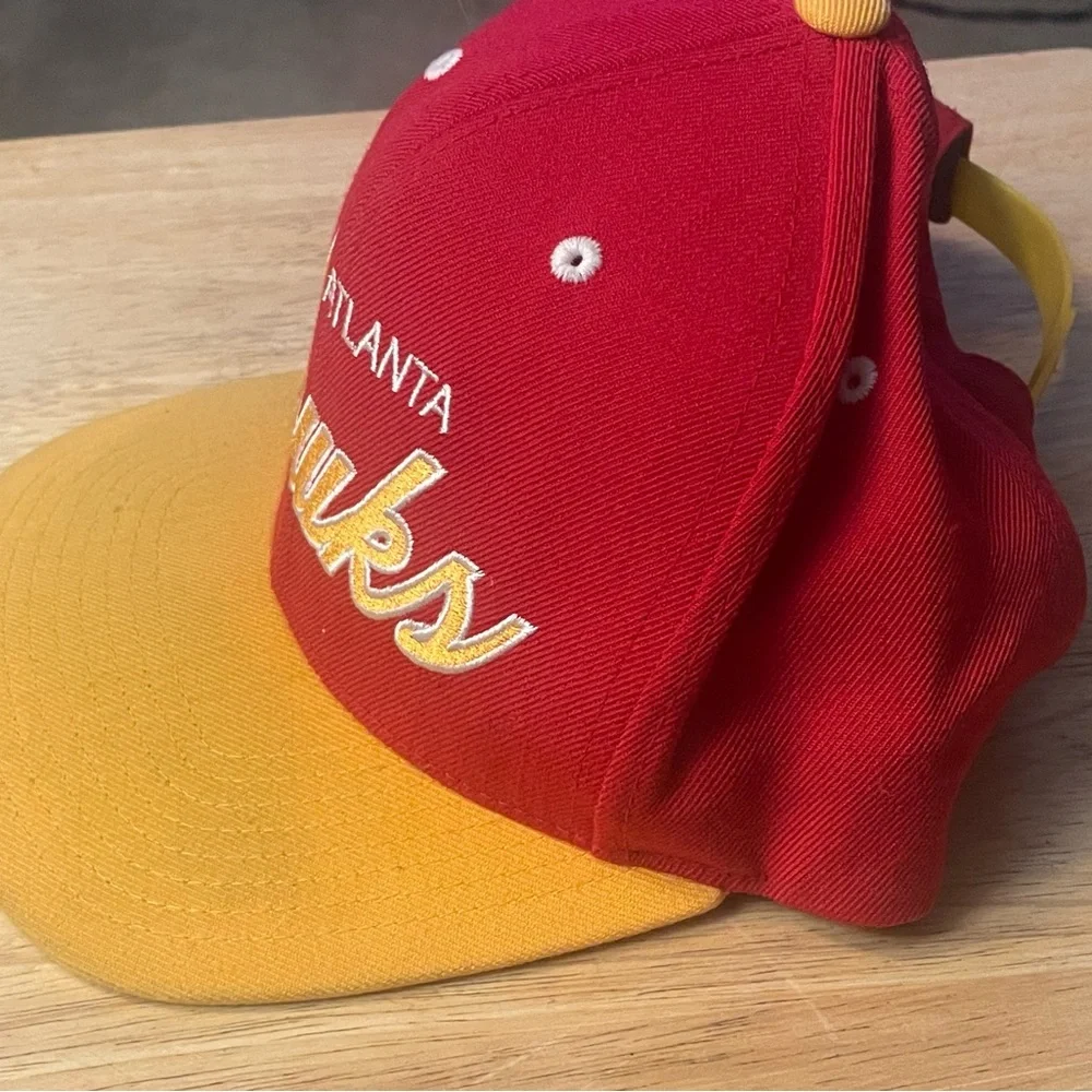 Atlanta Hawks Red and Yellow Cap